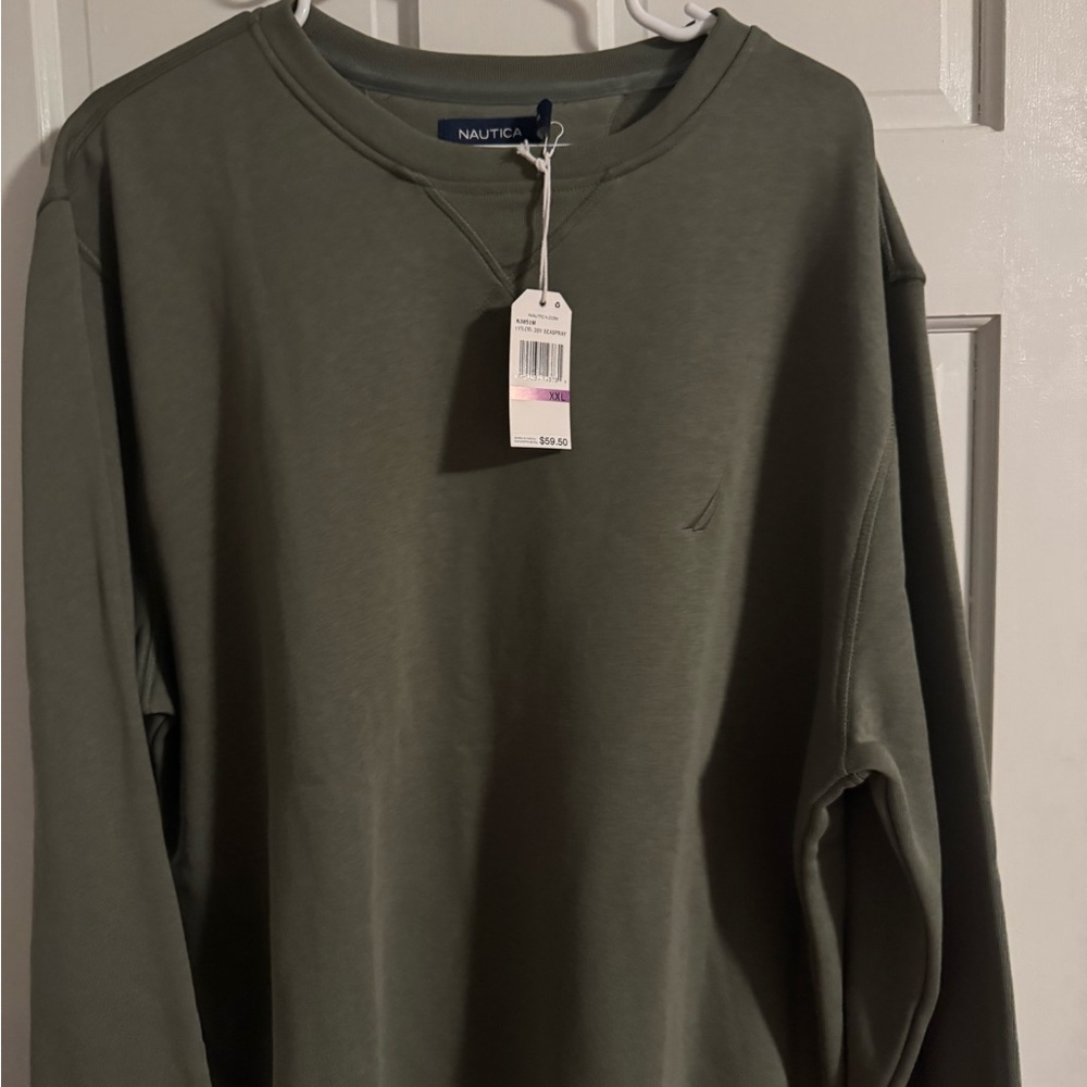 Nautica Men's Forest Green Crewneck Sweater - Picture 2 of 5